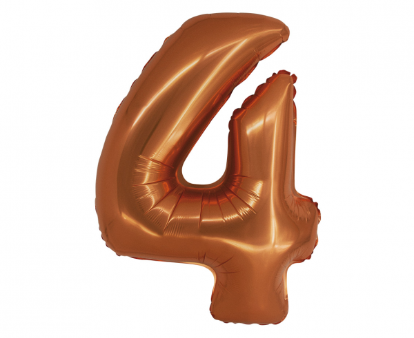 Balon foliowy cyfra 4 76cm miedziana CH-SMD4
