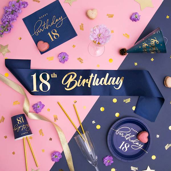 Szarfa 18th Birthday granatowa 133491