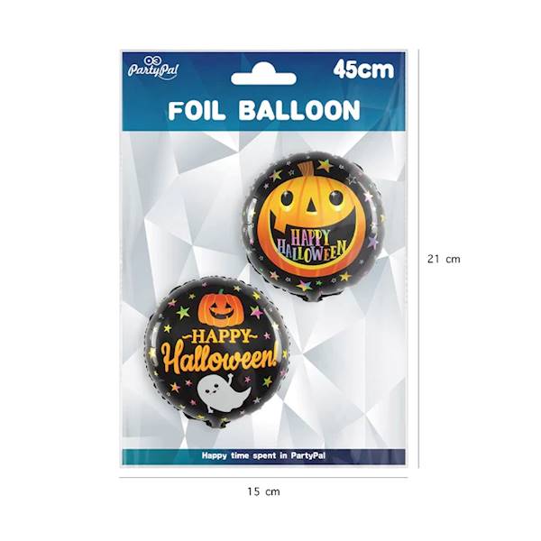 Balon foliowy okrągły Happy halloween dwustronny 45cm 460655