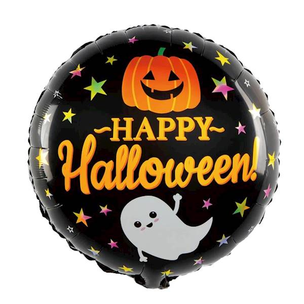 Balon foliowy okrągły Happy halloween dwustronny 45cm 460655