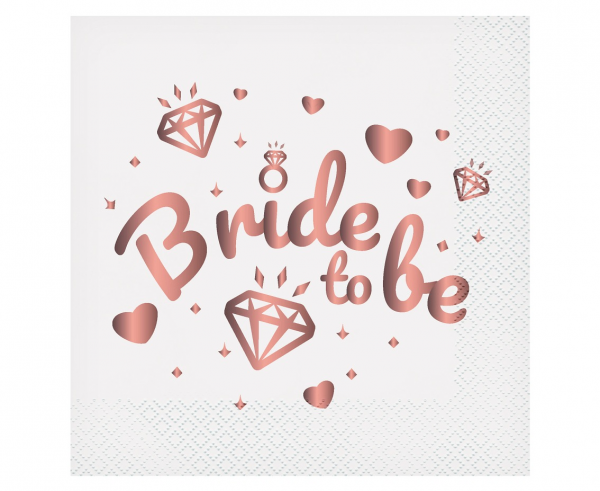 Serwetki białe Bride to Be 33x33 cm 20szt