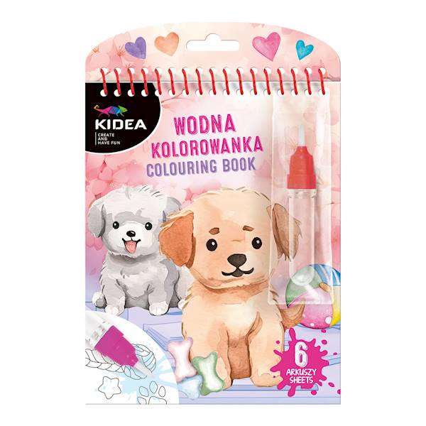 Kolorowanka wodna magiczna pieski Kidea