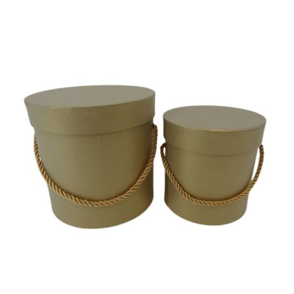 Pudełko flowerbox 2szt złoty zestaw W5070/2 Beige Gold 15x15cm + 12x12cm