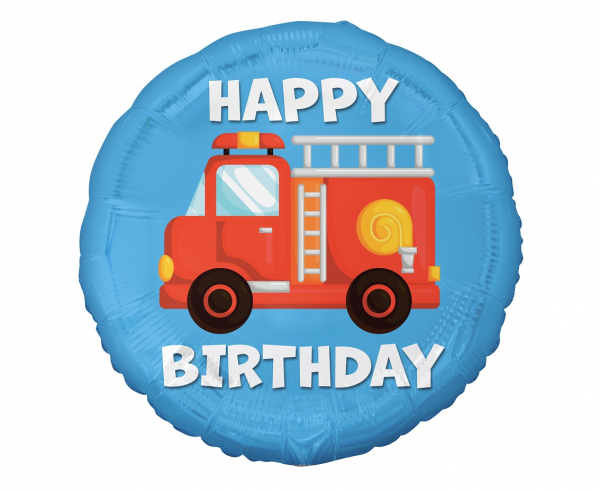 Balon foliowy Happy Birthday Straż pożarna