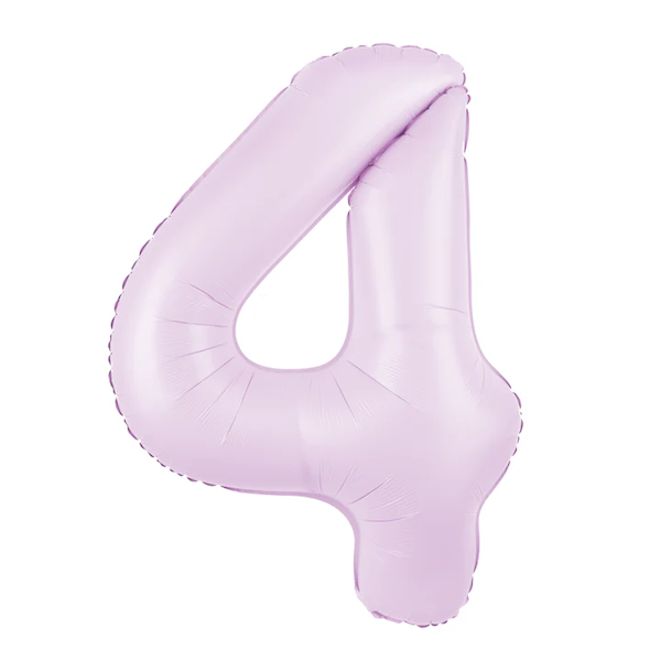 Balon foliowy cyfra 4 fioletowa jasna liliowa 100cm 156506