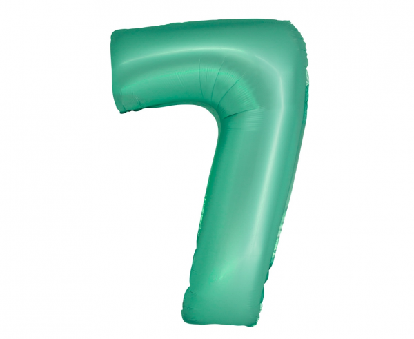 Balon foliowy cyfra 7 76cm miętowa matowa CH-SMT7
