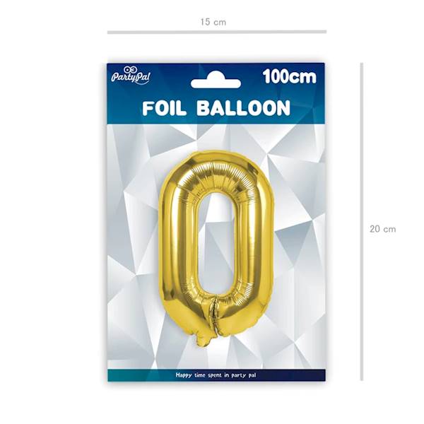 Balon foliowy cyfra 0 złota 100cm 450012