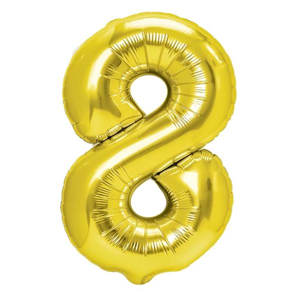 Balon foliowy cyfra 8 złota 100cm 450020