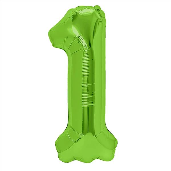 Balon foliowy cyfra 1 zielona 100cm 128541