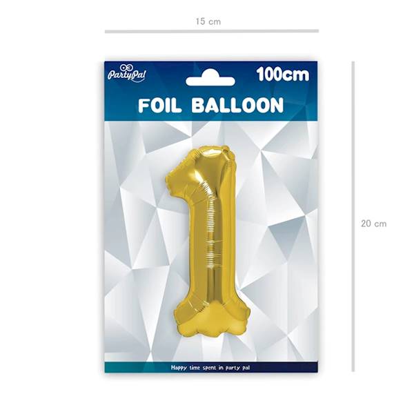 Balon foliowy cyfra 1 złota 100cm 450013