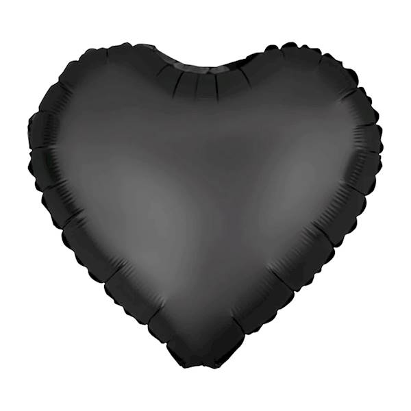 Balon foliowy serce czarne matowe 45cm 460469