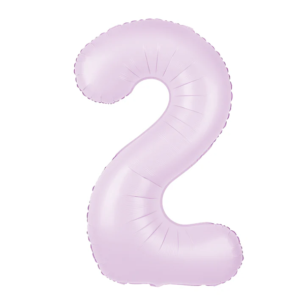Balon foliowy cyfra 2 fioletowa jasna liliowa 100cm 156483