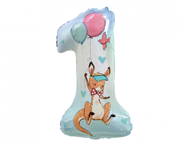 Balon foliowy cyfra 1- 77cm Kolekcja Kangurek