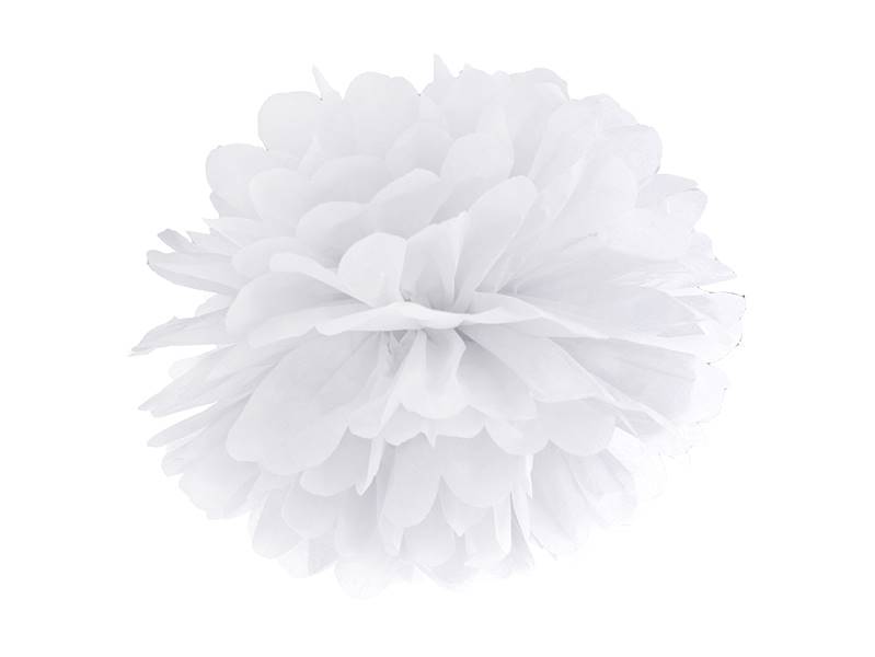 POMPON Z BIBUŁY 25CM BIAŁY PP25-008