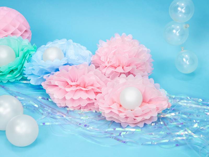 POMPON Z BIBUŁY 25CM RÓŻOWY PP25-081