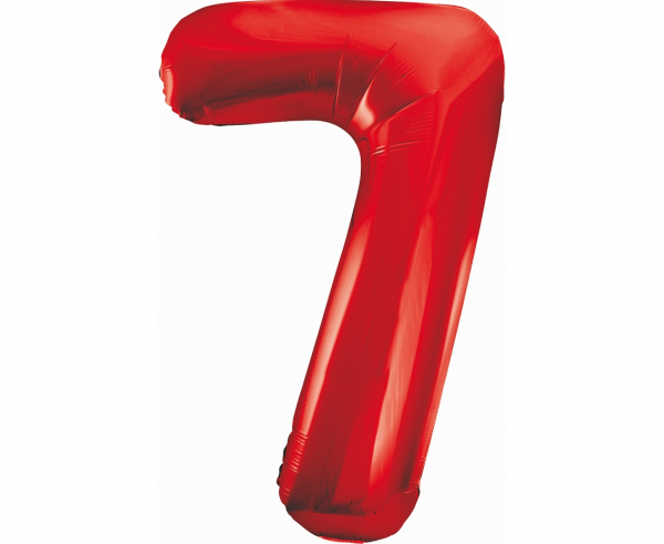 Balon foliowy cyfra 7 czerwona 85cm 