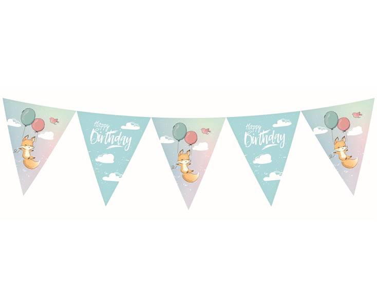 Baner Happy Birthday lisek 326cm