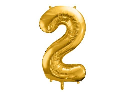 BALON FOLIOWY CYFRA 2 ZŁOTA PARTY DECO FB1M-2-019 86CM 