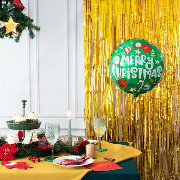 BALON FOLIOWY OKRĄGŁY Merry Christmas zielony 45cm 460704