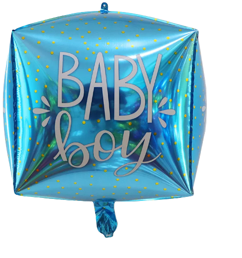 Balon foliowy kostka box Baby Boy niebieski 