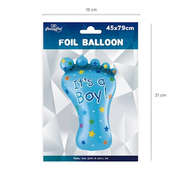 Balon foliowy stópka niebieska Its a Boy 45x79 cm 026551
