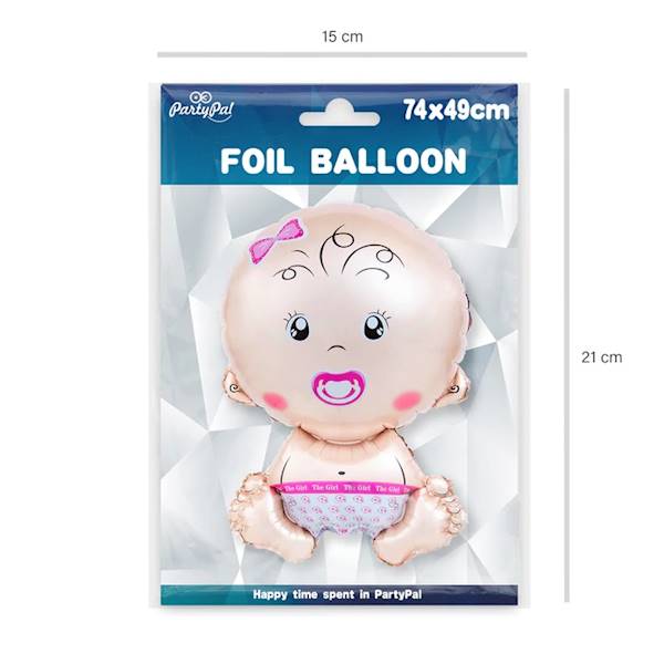 Balon foliowy niemowlak siedzący bobas dziewczynka 74x49 cm 460152