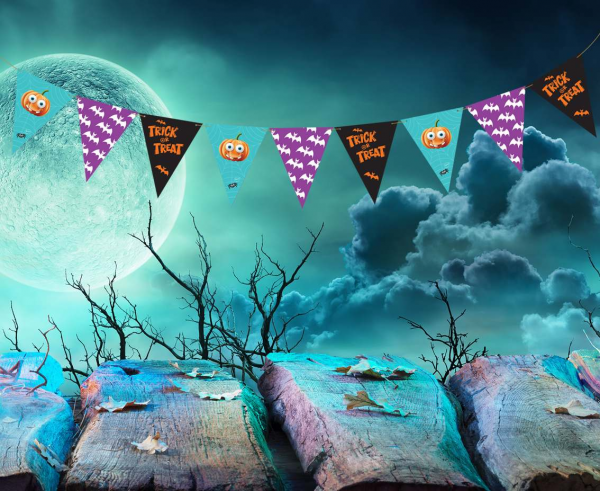 Girlanda flagi BOO Halloween 250cm