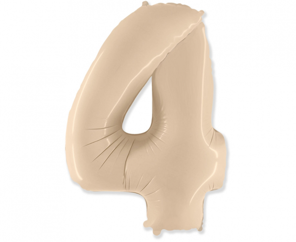 Balon foliowy cyfra 4 kremowy 102cm