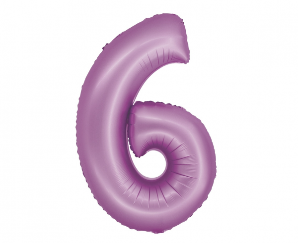 Balon foliowy cyfra 6 76cm fioletowa lawendowa CH-SLW6