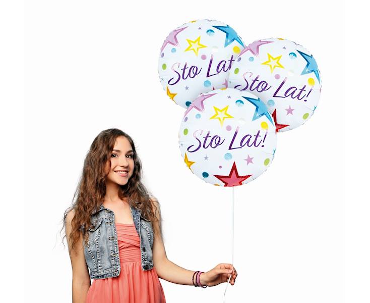 BALON FOLIOWY OKRĄGŁY STO LAT 36CM GODAN