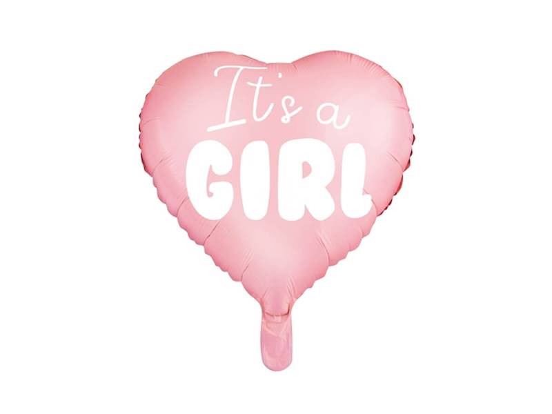 BALON FOLIOWY SERCE ITS A GIRL 45CM PARTY DECO