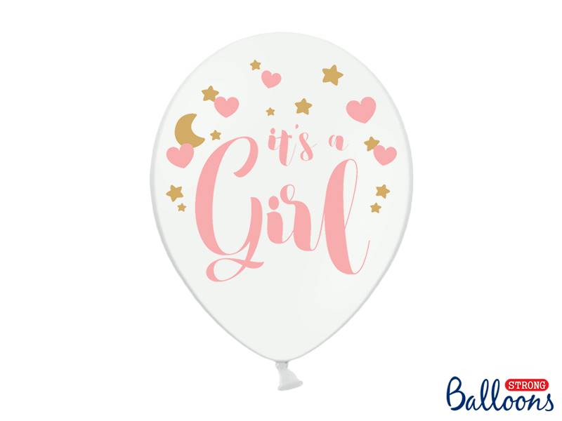 BALON Z NADRUKIEM BABY SHOWER Its a girl 6 szt. 233-008-6