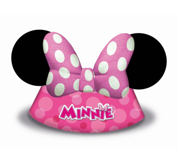 Czapeczki urodzinowe Minnie uszka 6szt kapelusiki Happy Helpers