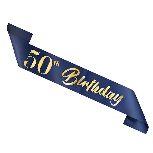 Szarfa 50th Birthday granatowa 133514