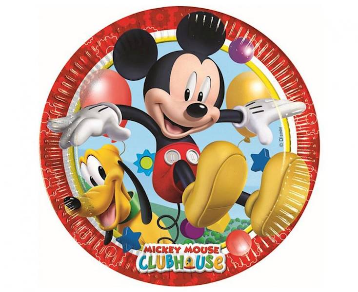 Talerzyki papierowe Myszka Miki Mickey 23cm, 8 szt. 