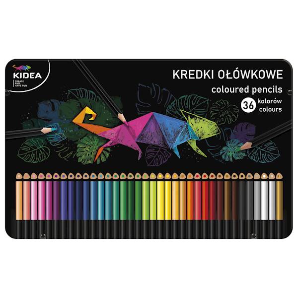 Kredki 36 kol w puszce Kidea