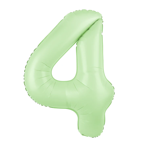 Balon foliowy cyfra 4 zielona pistacjowa 100cm 156360