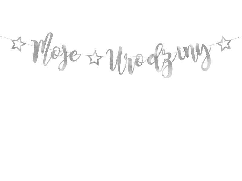 Baner Moje Urodziny srebrny 90CM GRL82-018M 