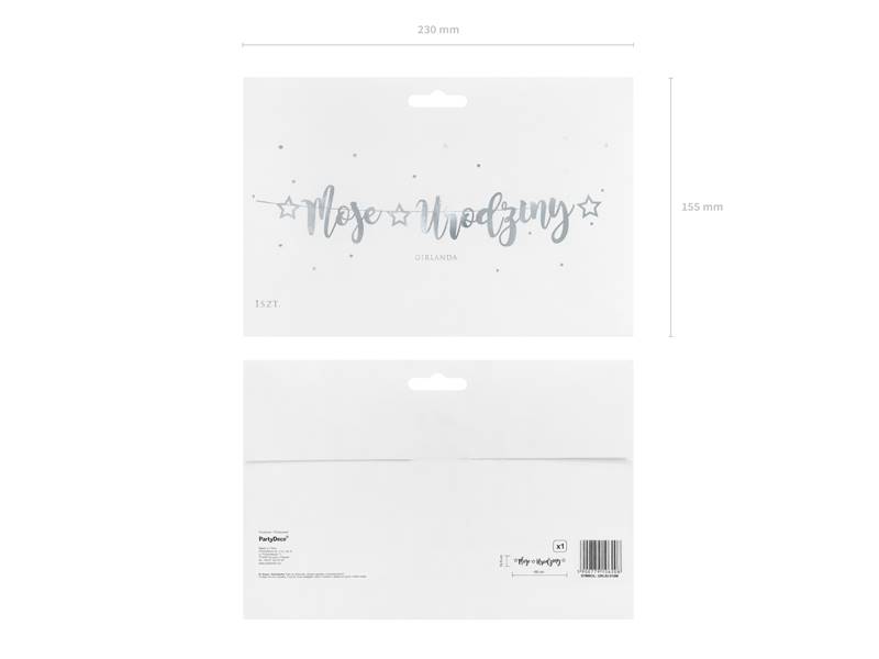 Baner Moje Urodziny srebrny 90CM GRL82-018M 