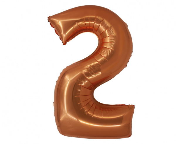 Balon foliowy cyfra 2 76cm miedziana CH-SMD2