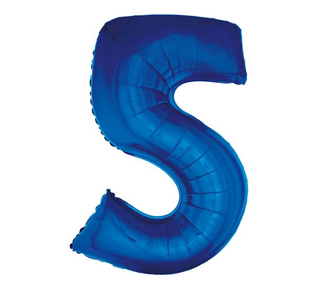 BALON FOLIOWY CYFRA 5 NIEBIESKA 92CM GODAN 