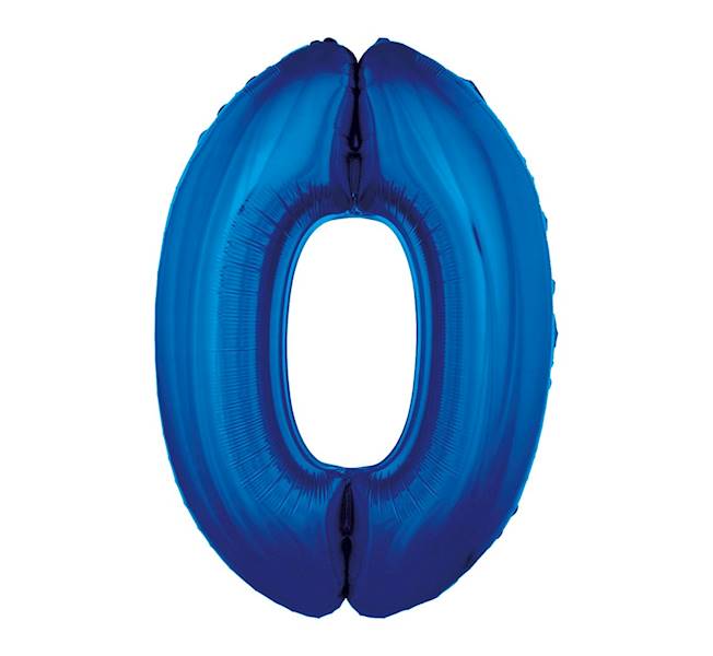 BALON FOLIOWY CYFRA 0 NIEBIESKA 92CM GODAN 