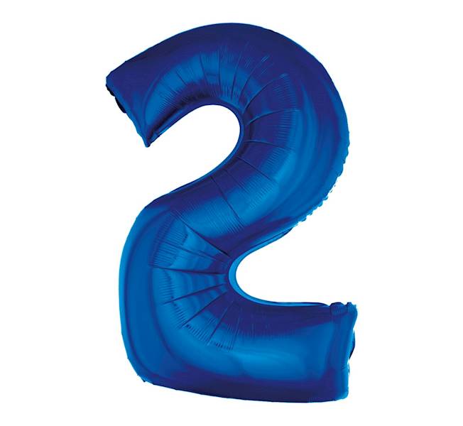BALON FOLIOWY CYFRA 2 NIEBIESKA 92CM GODAN