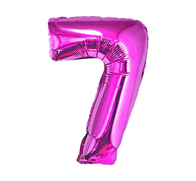 BALON FOLIOWY CYFRA 7 RÓŻOWA 92CM GODAN