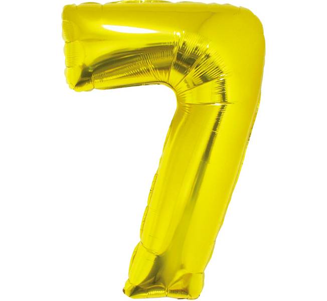 BALON FOLIOWY CYFRA 7 ZŁOTA 92CM GODAN 