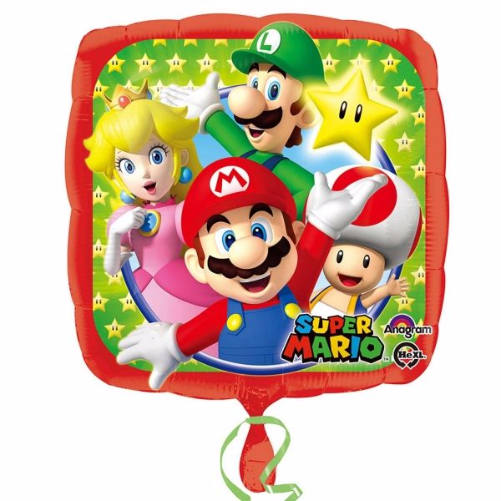 Balon foliowy kwadrat Super Mario