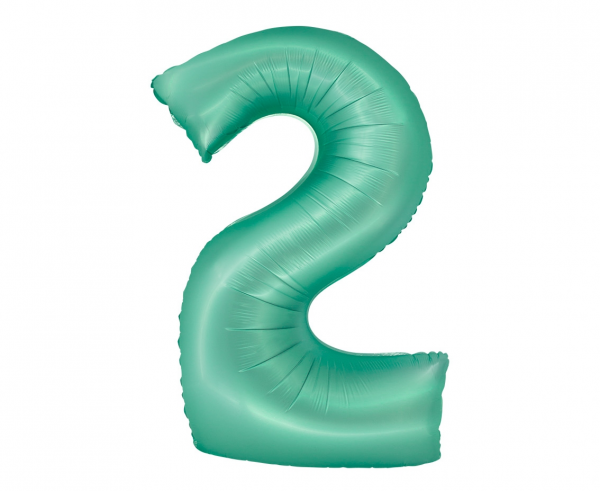 Balon foliowy cyfra 2 76cm miętowa matowa CH-SMT2