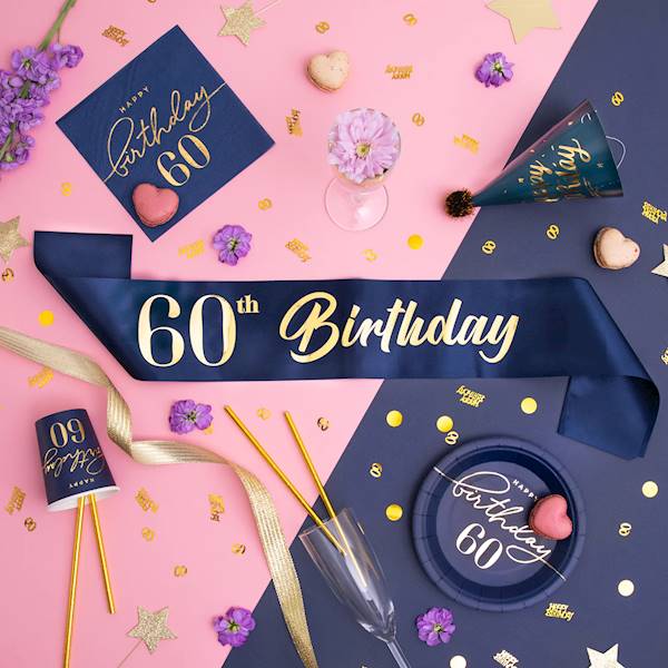 Szarfa 60th Birthday granatowa 133521