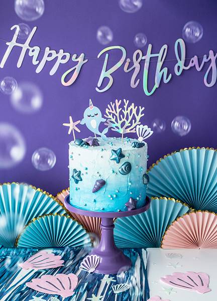 Baner HAPPY BIRTHDAY opalizujący 16,5x62 cm GRL75-017