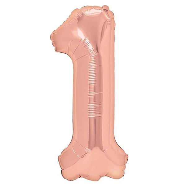 Balon foliowy cyfra 1 różowe złoto 100cm 450023